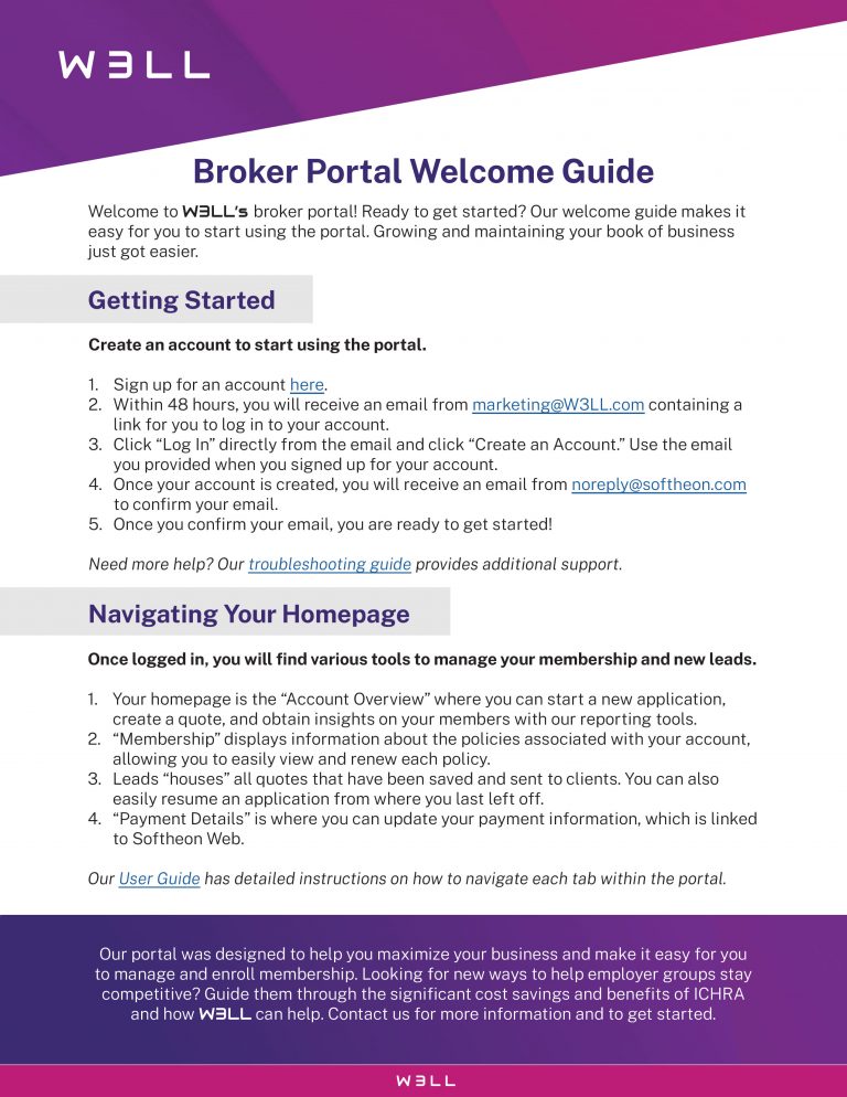 w3ll broker portal welcome guide